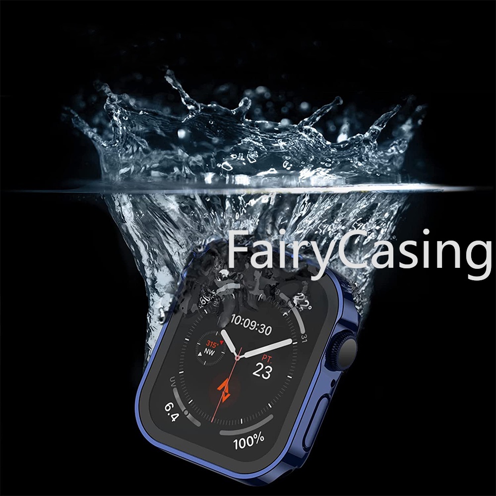 Kính Cường Lực + Ốp Bảo Vệ Màn Hình Chống Nước Cho apple watch ultra 2 49mm series 8 7 8 9 45mm 41mm 44mm 40mm iwatch 4 3 5 se 6