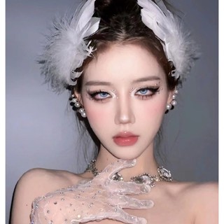 Kẹp tóc lông vũ hanfu phụ kiện cô dâu retro áo cưới - cd105