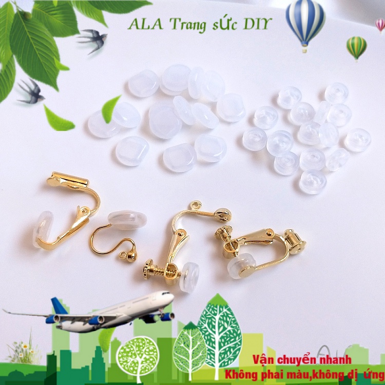 💖Trang sức DIY phụ kiện💖Dụng Cụ Kẹp Tai Chống Trượt Bằng Silicon Trong Suốt Tiện Dụng【Hoa tai / Đinh tán tai / Phụ kiện khuyên tai】
