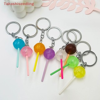 1 Móc Khóa Kẹo Mút Nhân Tạo Bằng Nhựa resin Trong Suốt Phát Quang