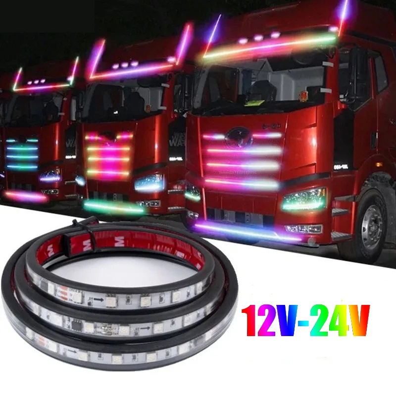 Dải Đèn led Cảnh Báo 12v-24v rgb Chống Thấm Nước Trang Trí Xe Tải
