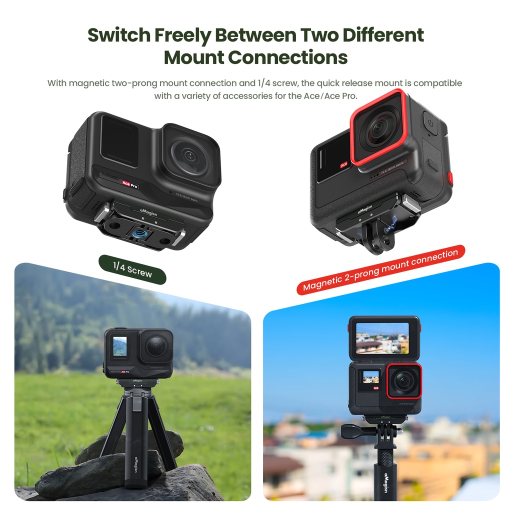 Đế Nam Châm Tháo Lắp Nhanh Cho camera Thể Thao insta360 ace pro / ace