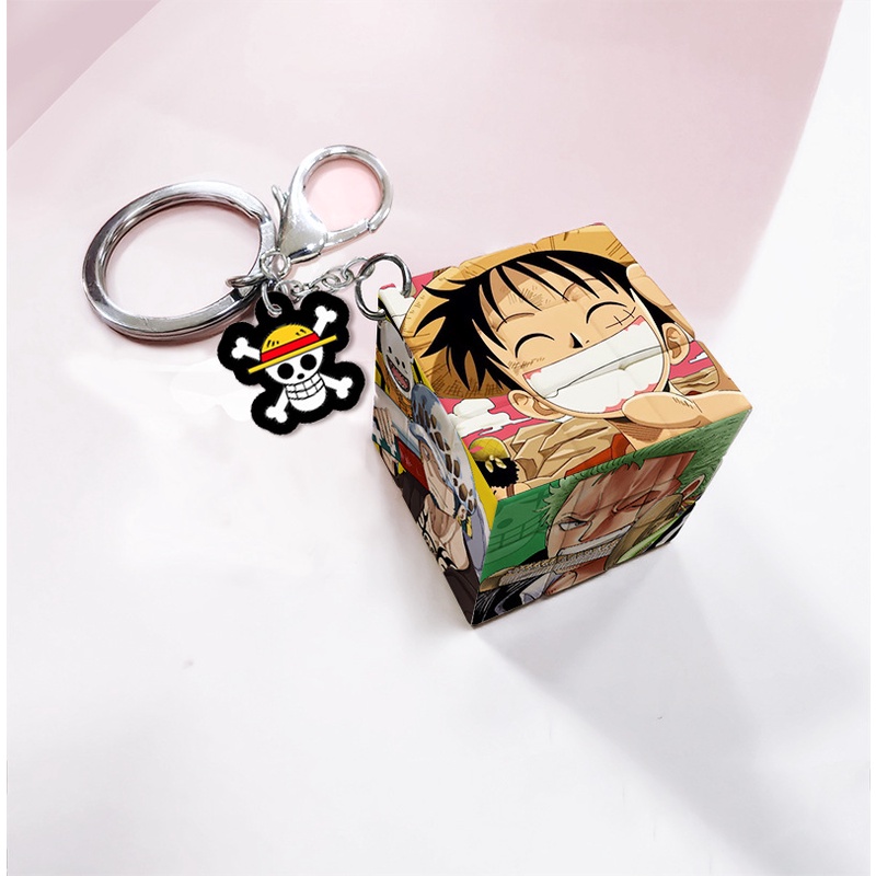 SLAM DUNK,Demon Slayer,JOJO,ONE PIECE,BLUE LOCK,Haikyuu!! Attack on Titan, NARUTO,SPY FAMILY,Jujutsu Kaisen,Tokyo Revengers,Hunter, Chainsaw Man Small Rubik's Cube Keychain Pendant