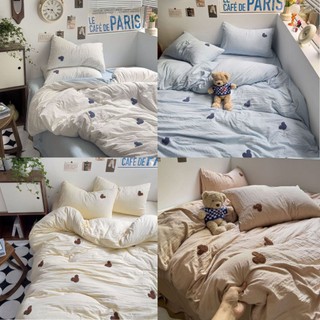 Bộ chăn ga gối REE Bedding hoạ tiết tai gấu nhỏ nhiều màu đủ size giường nệm CTD249