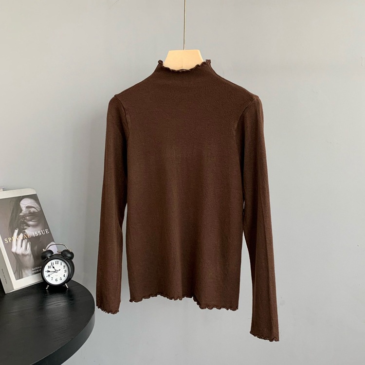 Áo Thun Tay Dài Cổ Lọ Vải cashmere Thời Trang Cho Nữ