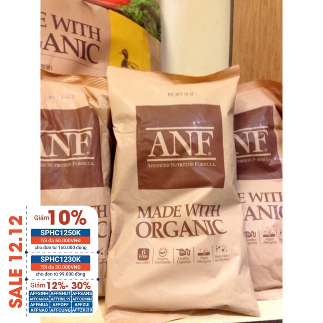 ANF 6Free - Thức ăn hữu cơ vị cừu cho chó 400g