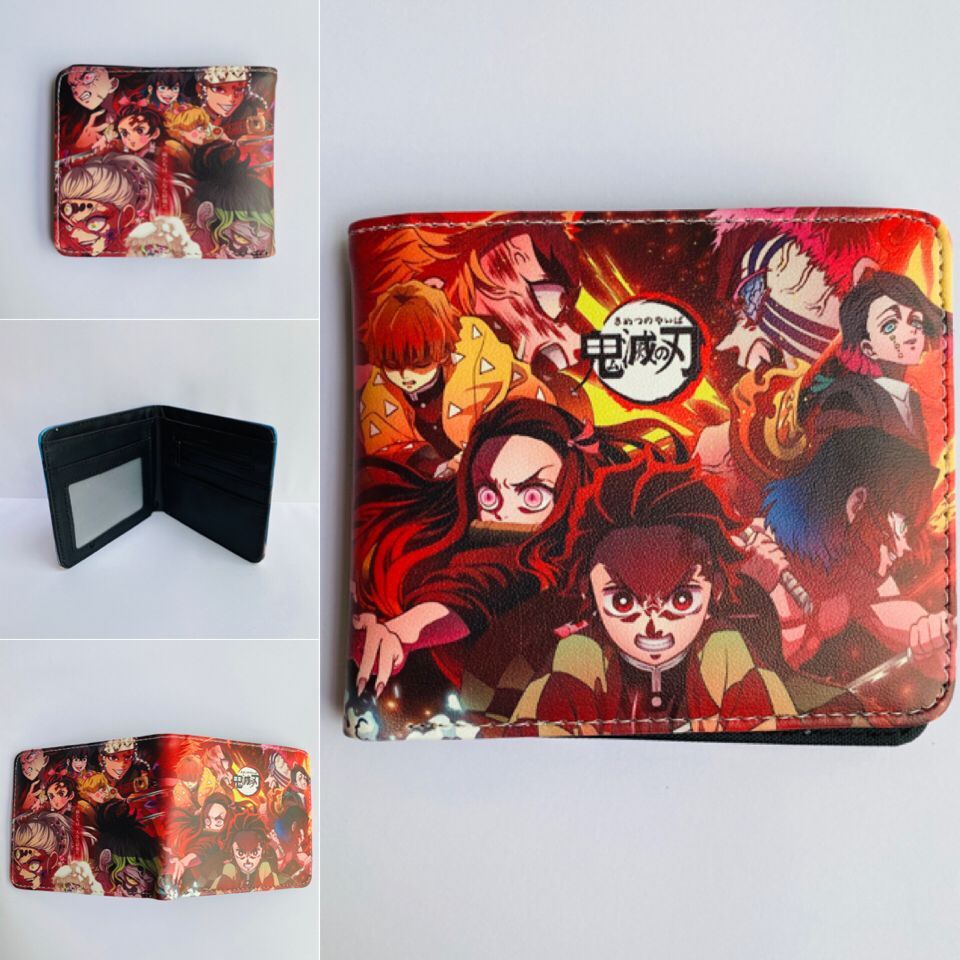 Ví Da Ngắn 12x10cm In Họa Tiết Hoạt Hình demon slayer kimetsu no yaiba tanjiro kamado