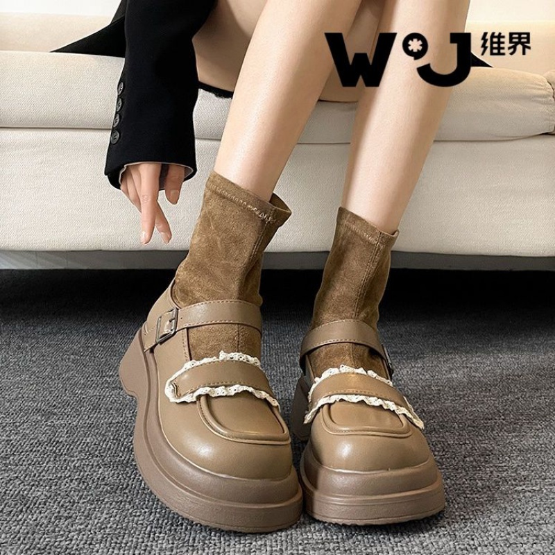 Giày Bốt martin Dạng Vớ Co Giãn Dày Dặn Phong Cách Pháp Thời Trang Thu Đông 2023 Cho Nữ