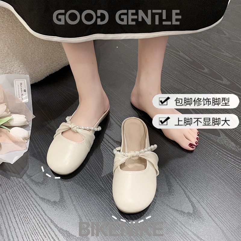 BIKENIKE Giày búp bê dép nữ 2023 NEW Mùa hè Vintage England phong cách thiết lập Mary Jane đơn giày23080802