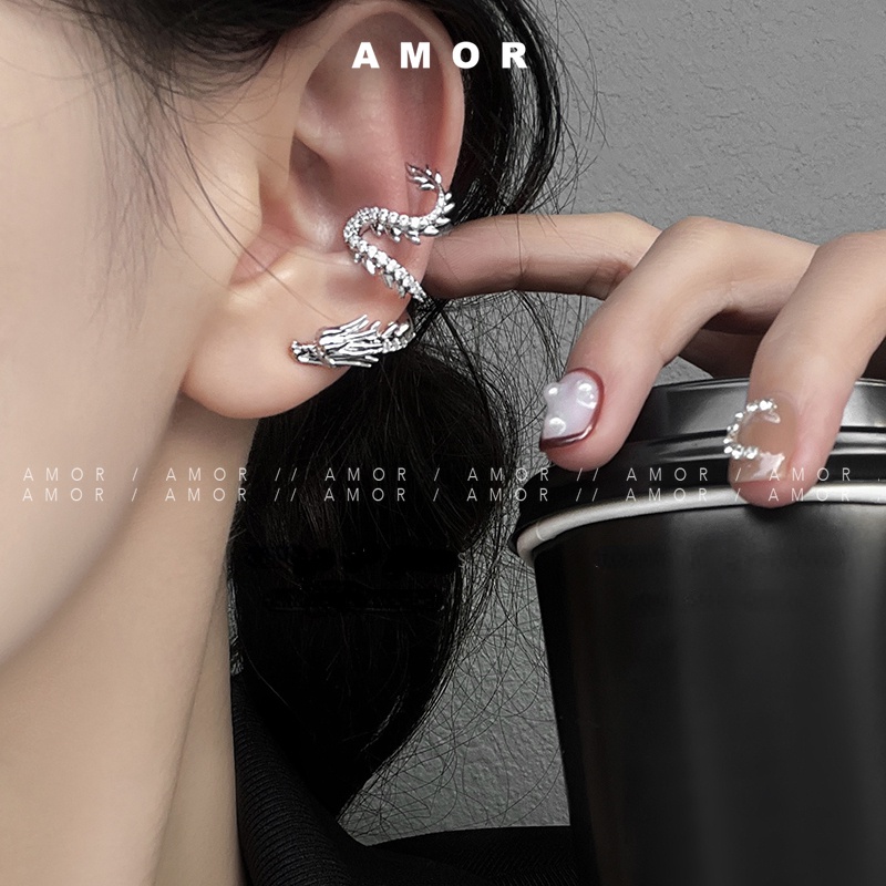 Năm Con Rồng Khuyên Kẹp Tai Hình Rồng Năm Cánh Không Giới Tính Cùng Phong Cách Trang Sức Cho Nam Và Nữ