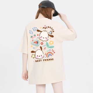 Áo thun nữ form rộng 100% cotton cổ tròn in basic