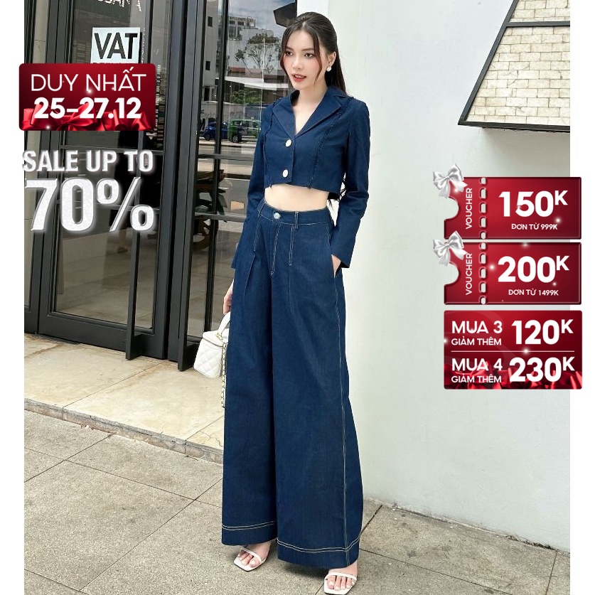 SALE UP TO 50% + VC 200K || JOVEN Quần Denim Jeff Dáng Ống Rộng Trẻ Trung Thanh Lịch