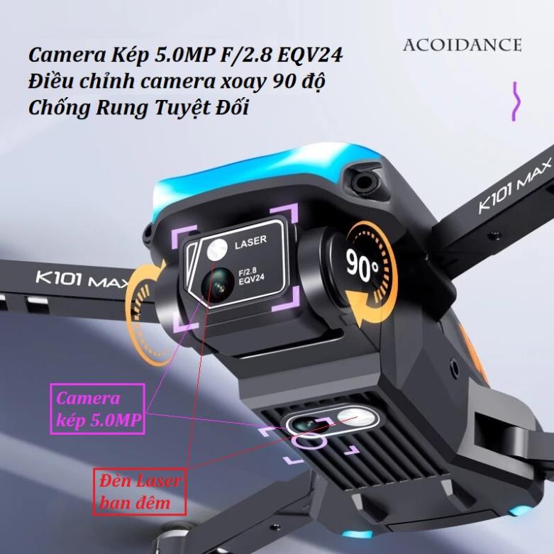 Máy Bay Flycam mini K101 Max Định Vị Luồng Quang Học Tránh Va Chạm, Máy Bay Điều Kiển Mini Camera Điều Chỉnh Cơ Điện | BigBuy360 - bigbuy360.vn