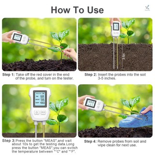 Dụng Cụ Đo Độ PH & Độ Ẩm Đất 3 Trong 1