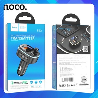 Cốc Sạc Nhanh Xe Hơi Hoco E62 PD20W QC18W Chính Hãng - Hỗ Trợ Bluetooth, FM, TF, AUX