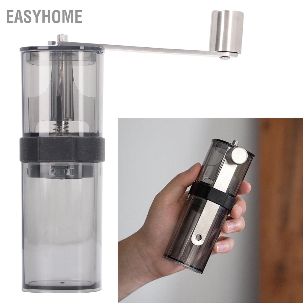 EasyHome Máy Xay Cà Phê Bằng Gốm Lõi Đen Xám Trong Suốt Nắp Trên Có Th