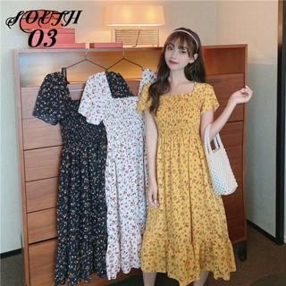 Đầm Chiffon Cổ Vuông Họa Tiết Hoa Phong Cách Pháp Thời Trang Mùa Hè Mới Cho Nữ