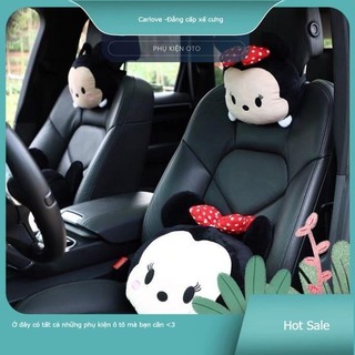 Bộ tựa eo và cổ chống mỏi khi lái xe hình micky, minie dễ thương. Bộ tựa nhồi bông dễ thương trang trí xe