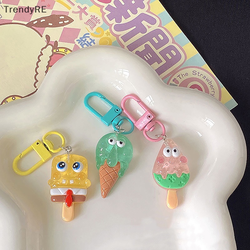 Móc Khóa Hình spongebob / Kem / Trái Tim / Hoạt Hình Thời Trang Mùa Hè Cho Học Sinh