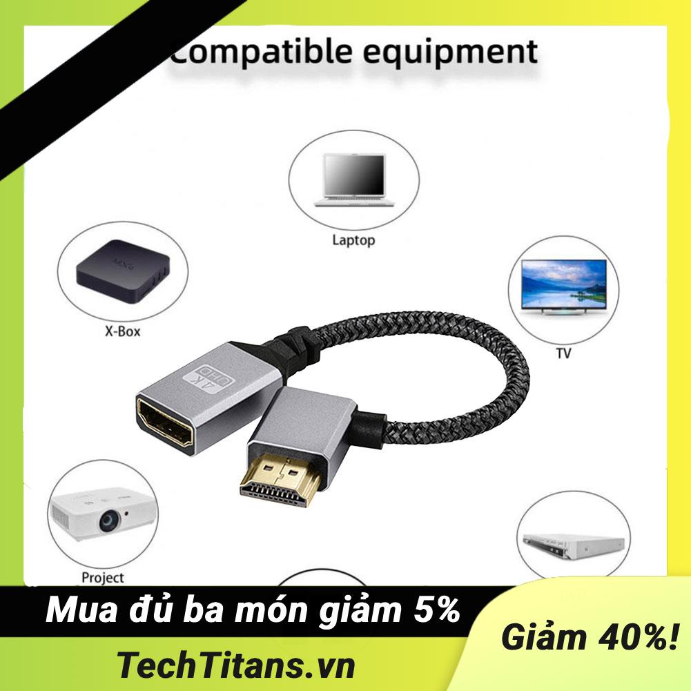 Dây Cáp Chuyển Đổi 15cm 18 gbps hdmi-compatible male Sang female video nylon braid