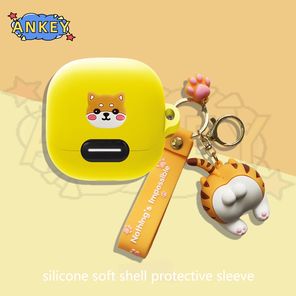 Case For Anker Soundcore Liberty 4 NC Earphone Silicone Case Cute Duck Earbuds Waterproof Shockproof Soft Protective Headphone Cover Headset Skin with Hook