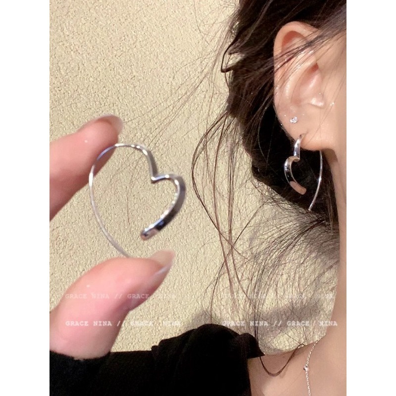 Bông Tai Hình Trái Tim Phong Cách Hàn Quốc Thời Trang Mới Cho Nữ