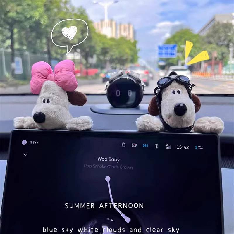 Car Small Ornaments Cute Cartoon Women's Car Screen Decoration Doll Ornaments High-Grade Sense Car Interior Luxury Block Ornament YlSl