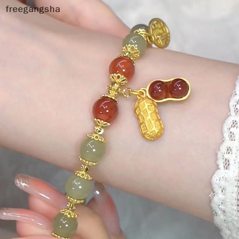 Vòng Tay Ngọc Bích Giả Hình Hạt Đậu Thời Trang harajuku Cho Bạn Gái fdh
