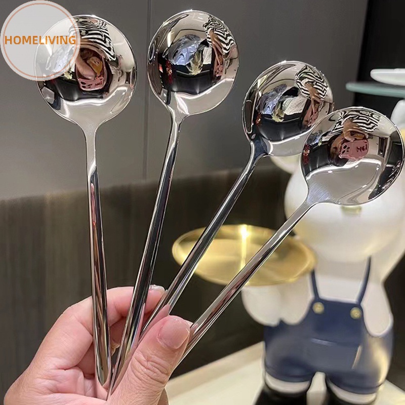 Muỗng Ăn Súp Bằng Thép Không Gỉ 304 Đế Phẳng Phong Cách Trung Hoa