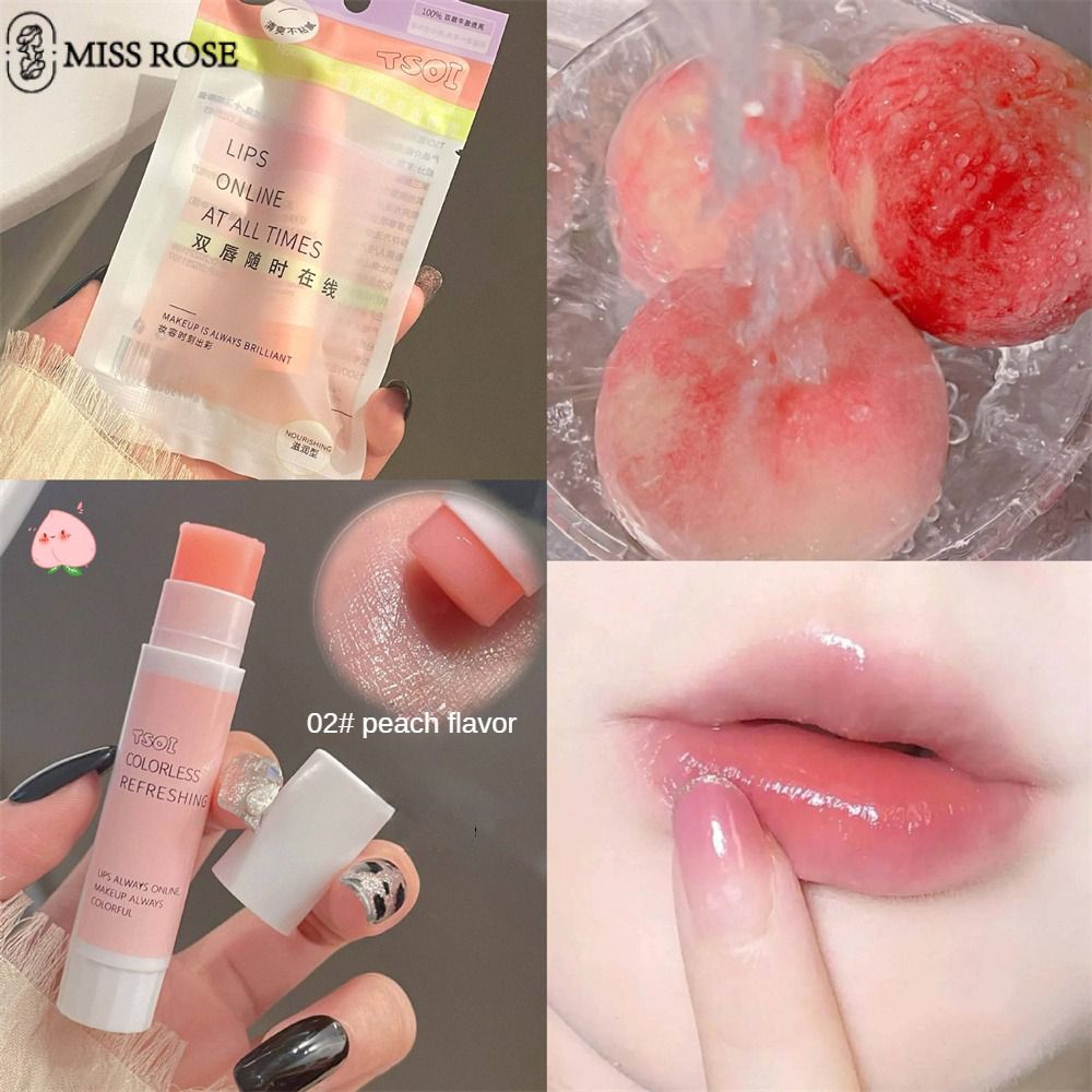 Son dưỡng MISS ROSE Tsoi Fruity Peach giữ ẩm và tẩy tế bào chết môi