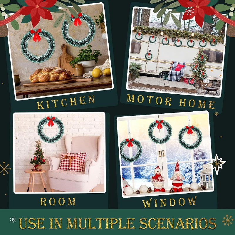 Xmas Vòng Hoa Nhân Tạo Treo Tường / Cửa Ra Vào / Cửa Ra Vào Trang Trí Giáng Sinh / Cửa Sổ diy