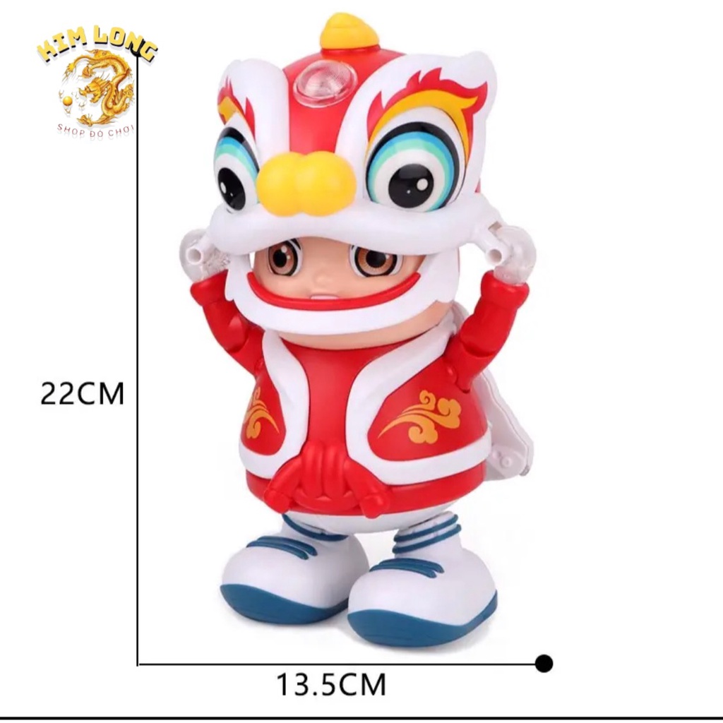 Đồ chơi lồng đèn trung thu hình chú bé đứng múa lân cho bé tặng kèm pin có nhạc đèn quà tặng trung thu cho bé