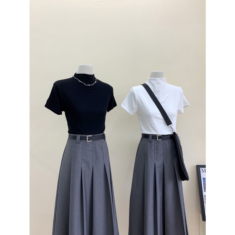 Set Áo Thun Lửng Và Chân Váy Dài Thời Trang Dành Cho Nữ