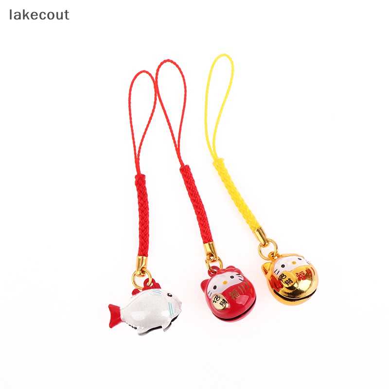 Lat Chuông Đồng Hình Mèo May Mắn Nhật Bản Chuông Đồng Trang Trí Điện Thoại Di Động