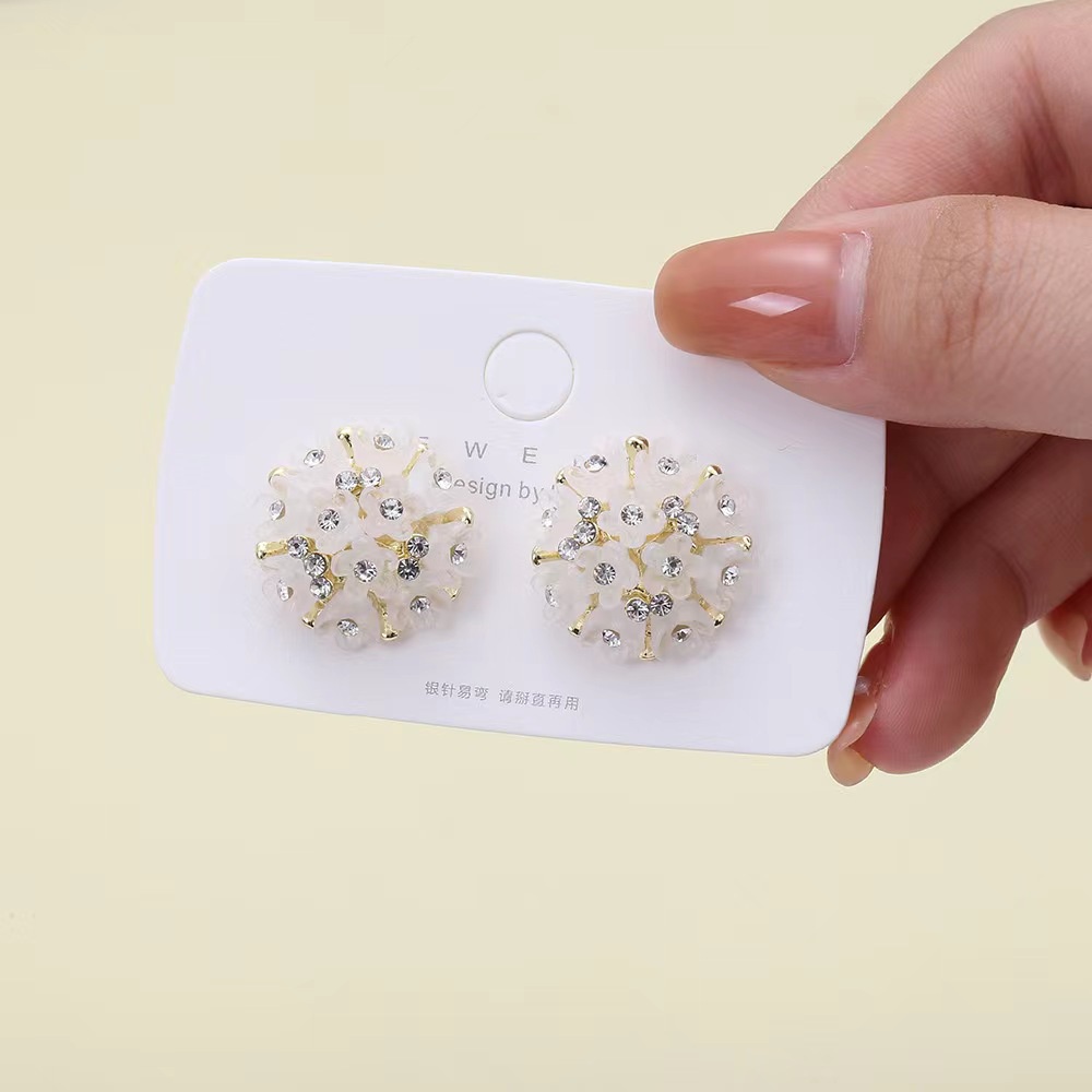 Bông Tai Mạ Bạc 925 Hình Hoa Sang Trọng Phong Cách Hàn Quốc