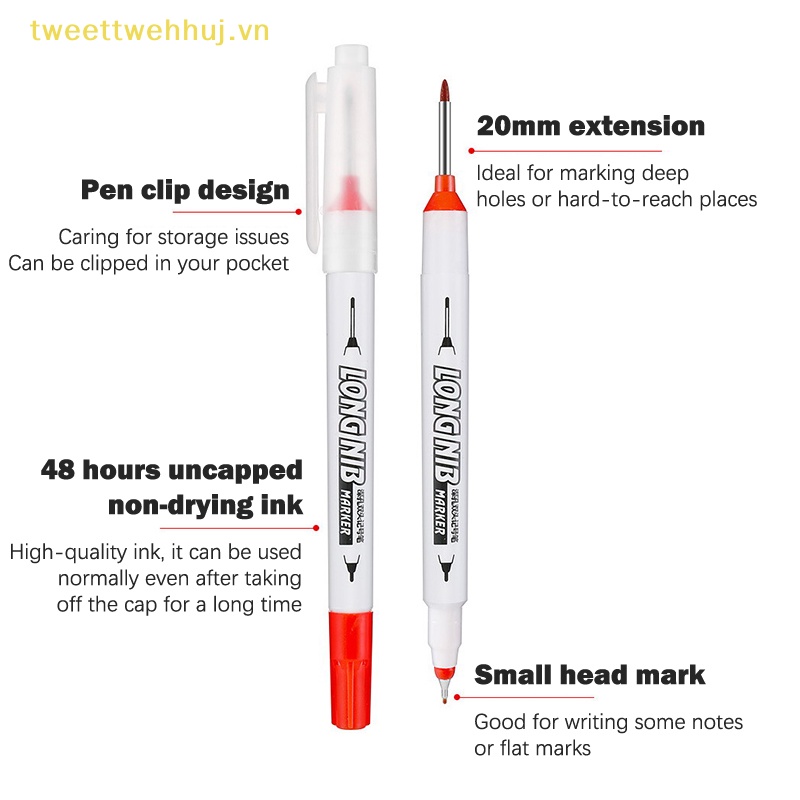 Tweehuj Bút Đánh Dấu Hai Đầu Lỗ Sâu Kim Loại Lỗ Sâu 20mm vn