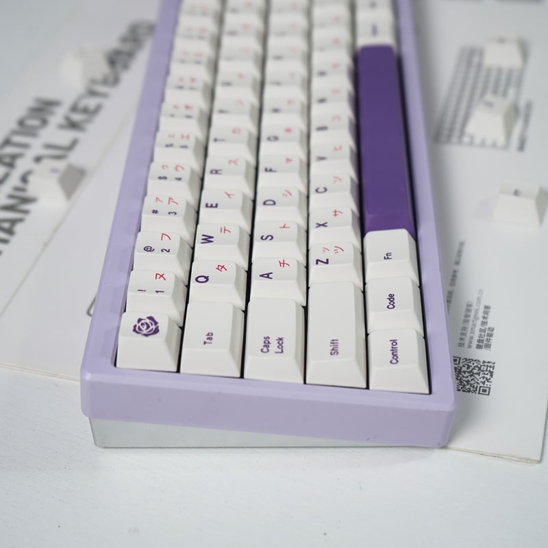 146 phím Hoa hồng tím hồng bàn phím cơ keycap PBT kaycaps Nhuộm thăng hoa anh đào hồ sơ với Alice Space bar keycap
