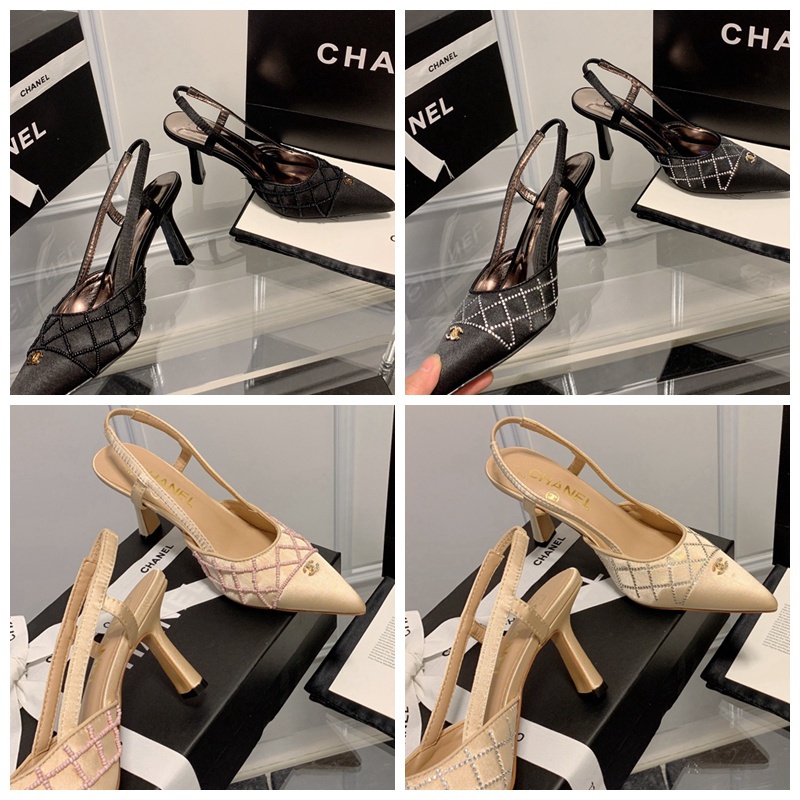 Giày Cao Gót 7cm Mũi Nhọn Đính Pha Lê Thanh Lịch Thoải Mái Thời Trang Mới nflu