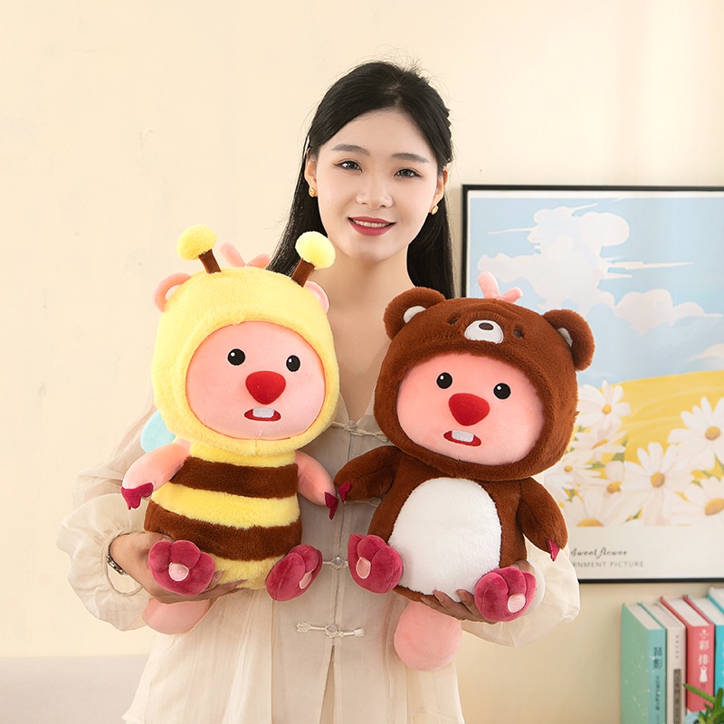 Loopy Hải Ly Nhỏ Hoạt Hình Đồ chơi nhồi bông Hình Chú Cosplay Gấu Ong Dễ Thương 30cm 40cm 60cm
