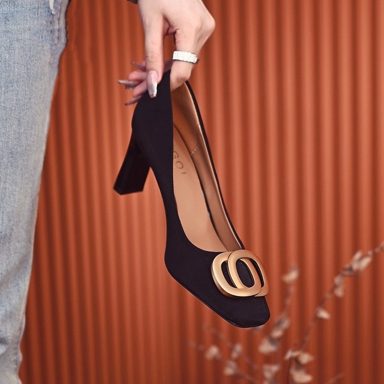 Giày Cao Gót Mũi Vuông Đế Dày size 35-40 Thời Trang Dành Cho Nữ