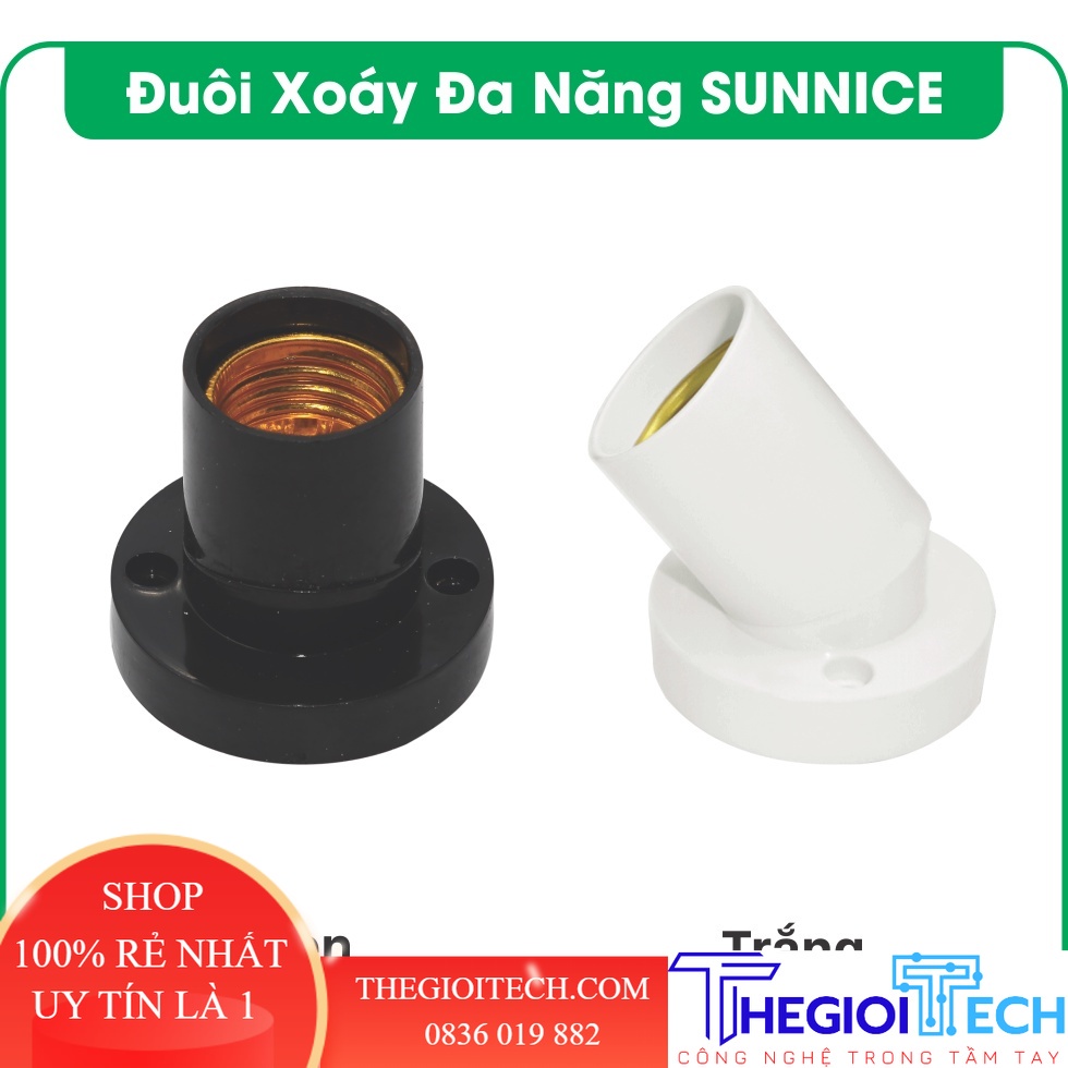ĐUÔI ĐÈN XOAY ĐA NĂNG ĐEN SUNNICE