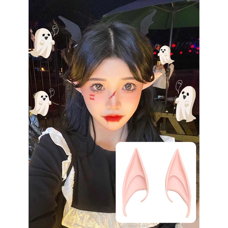1 Cặp Tai Yêu Tinh Bằng Cao Su Hóa Trang halloween