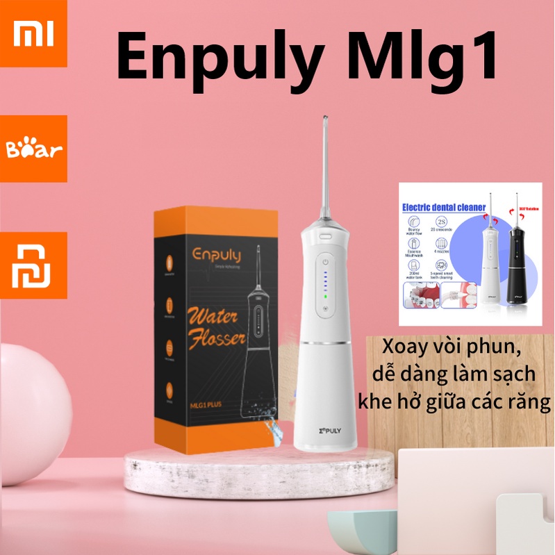 Xiaomi Mijia Máy Tăm Nước Enpuly Mlg1 Máy Tăm Nước Nha Khoa Răng Chống Nước IPX7, 270ml Máy Làm Sạch Răng TTSHOP720
