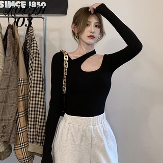Áo thun nữ dài tay cổ tròn thời trang hàn