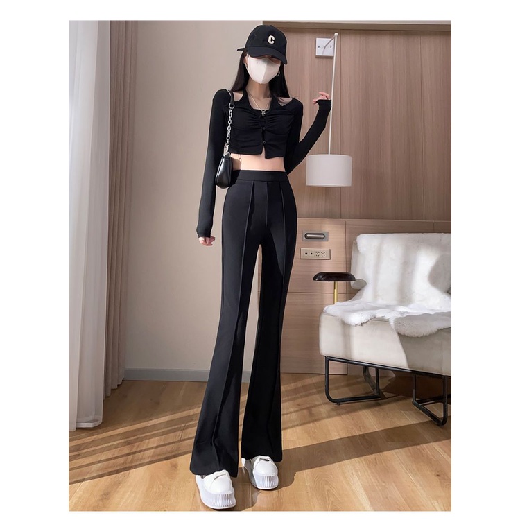 Quần Dài Nữ Màu Đen Lưng Cao 40-100kg c11905