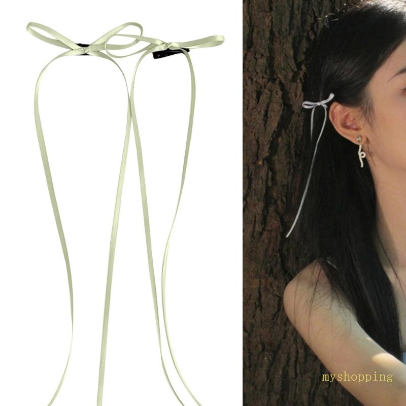 Ivy Kẹp Tóc Ruy Băng Mềm Mại Thời Trang Đáng Yêu Cho Nữ outf