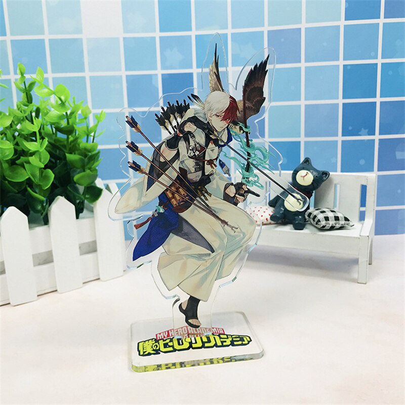 Hot Anime My Hero Academia Cosplay Midoriya Izuku Todoroki Shoto in hình nhân vật 2 mặt rõ nét Phụ kiện trang trí