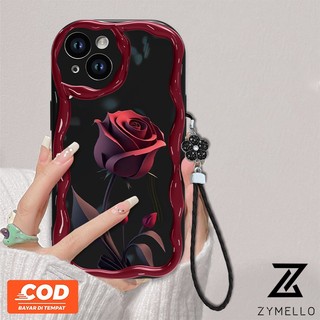 Realme Note 60 C67 C53 C33 C55 C30 C35 Realme 10 4G Realme C21Y C25Y Realme C15 C25 5S 5I C2 Narzo 50A Prime Narzo N55 Vỏ Điện Thoại Silicon Hoa Hồng Phong Cách Đỏ Đậm
