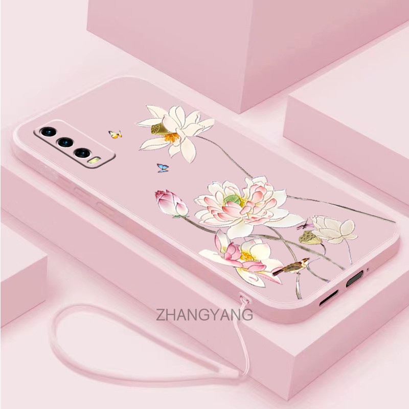 Ốp lưng vivo y20 y20s y12s y20i y12a Ốp Điện Thoại tpu Viền Thẳng Chống Rơi Thời Trang Và Xinh Xắn Kèm Dây Đeo Cho vivo y20 y20s y12s y20i y12a