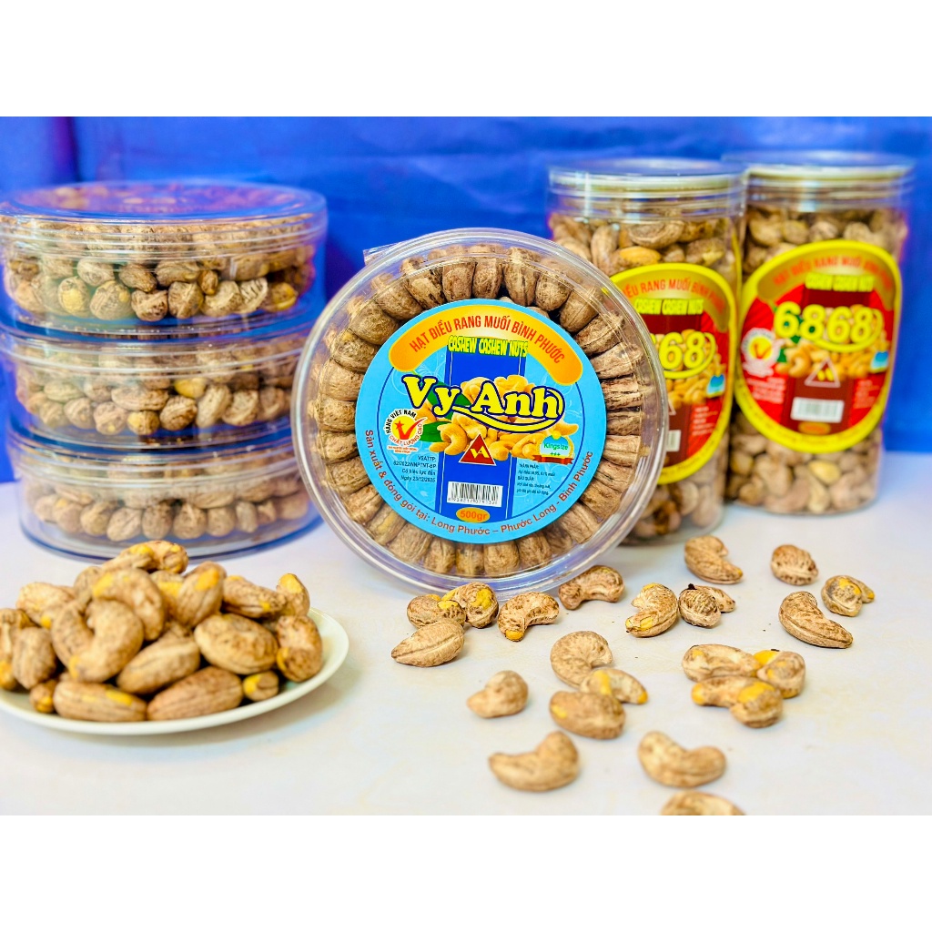 500GRAM HẠT ĐIỀU RANG MUỐI NGUYÊN LỤA XẾP HOA TỶ MỶ TỪNG HẠT SHOP VY ANH